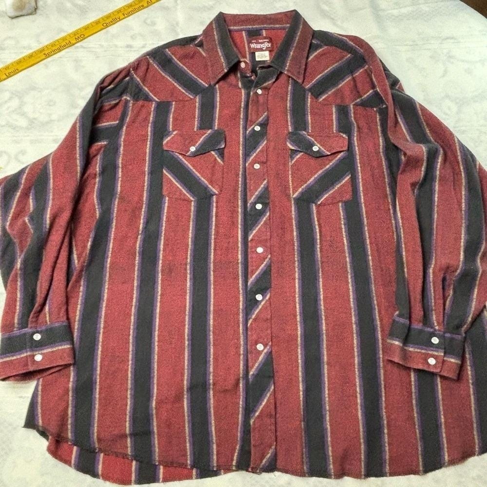 Vintage Wrangler‎ Flannel 1990s super soft 3xl men's